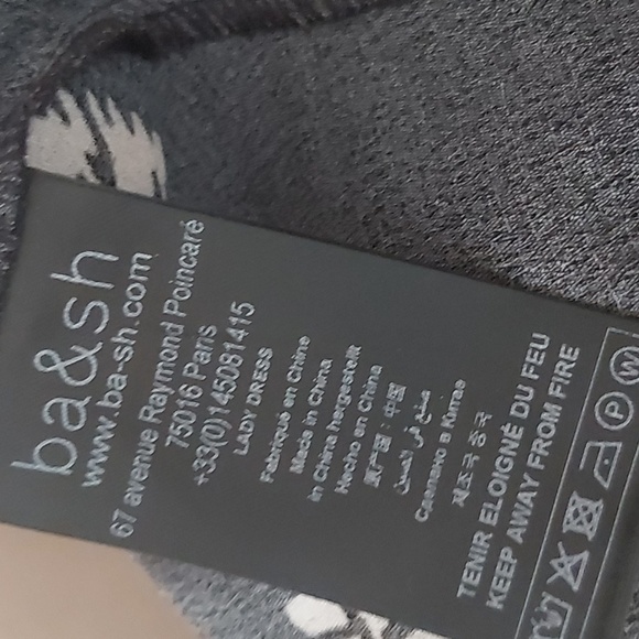 NWT BA&SH soa. Dress in Black Floral Pattern size 8 or Large - Picture 14 of 16